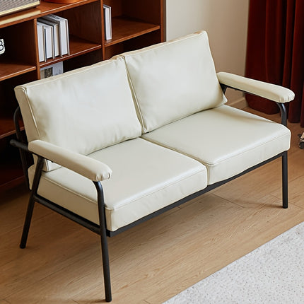 UNICORN Nordic Modern Simple Ironwork Japanese-Style Single Leather Sofa