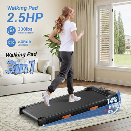 UNICORN 3-in-1 Portable Under Desk Walking Pad Black