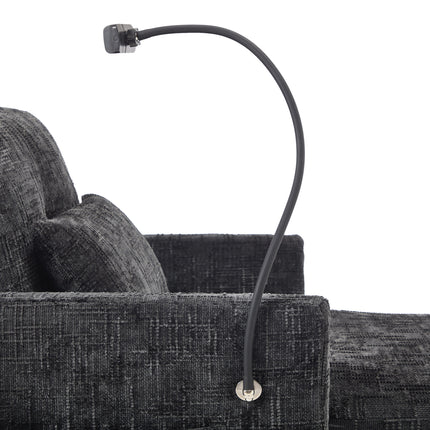 UNICORN Multifunctional Recliner Sofa, Lounge Chair with Phone Holder Black