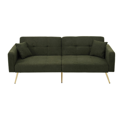 UNICORN Modern minimalist sofa bed size: 175*64*72 cm angle adjustable gold bed legs sofa with cushions side storage pockets