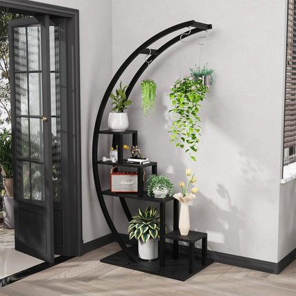 UNICORN 2 Pack 5 Tier Metal Plant Stand Black