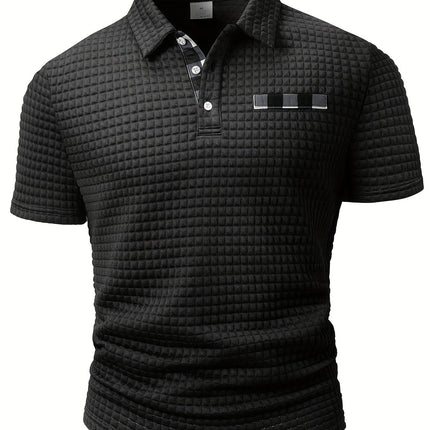 UNICORN Men'S Polo Shirt Square Solid Pattern Short Sleeve Polo Collar s m l xl xxl