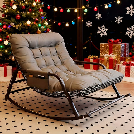 UNICORN Modern Bedroom Rocking Chair, Indoor Two-Seater Orange Beige Gray