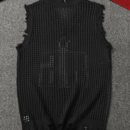 UNICORN Fashion Personality Vest Sweater Loose Hollow V-neck Sleeveless Vest s m l xl