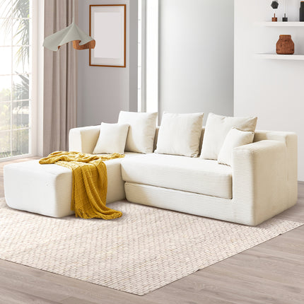 UNICORN L-Shaped Convertible Floor Sofa Bed Black Gray Green Orange Off White