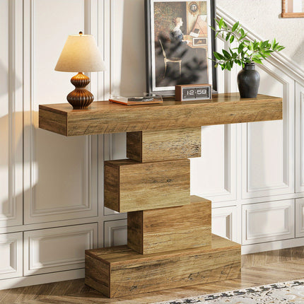 UNICORN 107.95cm Farmhouse Console Table Light Brown