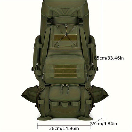 UNICORN 100-Liter Large Capacity Cloth Hiking Backpack Black Khaki Green