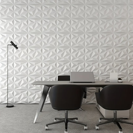 UNICORN Waterproof & Oil Proof 20pcs Diamond Texture 3D Wall Panels White