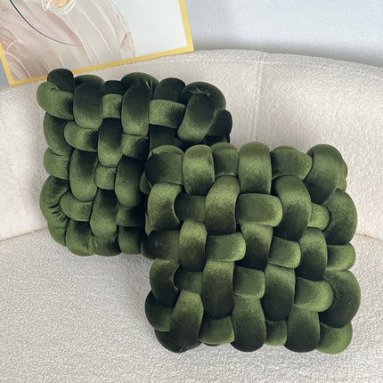 UNICORN 2pcs Set of Golden Velvet Hand-Knotted Square Decorative Pillows different colors