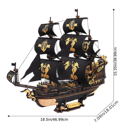 UNICORN The Seahorse Barque 3D Wooden Puzzle Ship Model Kits Craft Kits for Home