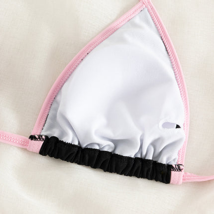 UNICORN Tie Side 2 Piece Bikini Swimsuit, Triangle Halter Tie Back Neck s m l