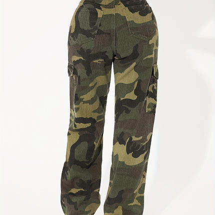 UNICORN Camouflage Print Flap Pocket Side Cargo Jeans xxs xs s m l