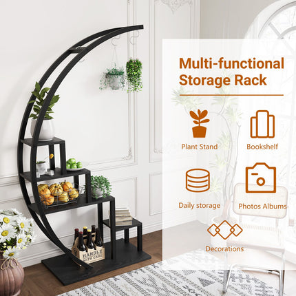 UNICORN 2 Pack 5 Tier Metal Plant Stand Black