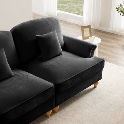 UNICORN L-Shaped 4-Seater Sofa Comfortable Seating for Living Room Black