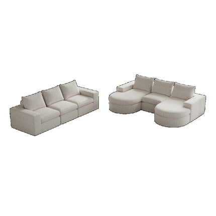 UNICORN 2 Curved Elements Chaise Design Sofa Beige Gray Black 322.5×271×81.2 cm