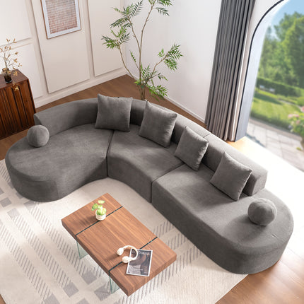 UNICORN L-Shaped Sofa Grey Modern Minimalist, 327x215x65cm, for Living Room