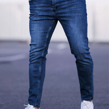 UNICORN Men Casual Slim-Fit Stretch Pants Blue Grey s m l xl xxl