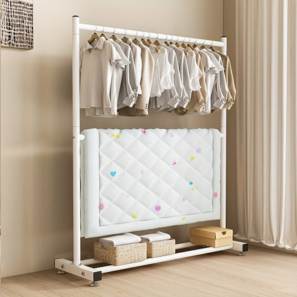 UNICORN Declaration Modern Double Tier Clothing Rack with Wheels golden black white