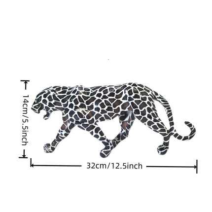 UNICORN Nordic Creative Resin Leopard Figurine Home Living Room Black White
