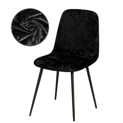 UNICORN Set of 6 Velvet Chair Covers with Elastic for Short Back Chairs different colors