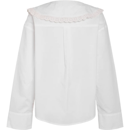 Noisy May Ibiza collar blouse bright white