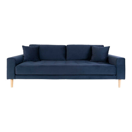 UNICORN Three-seater sofa dark blue velvet 93x210x76