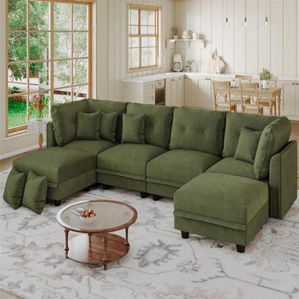 UNICORN Large Modular Sectional Sofa with Storage Seats Grey Green Beige