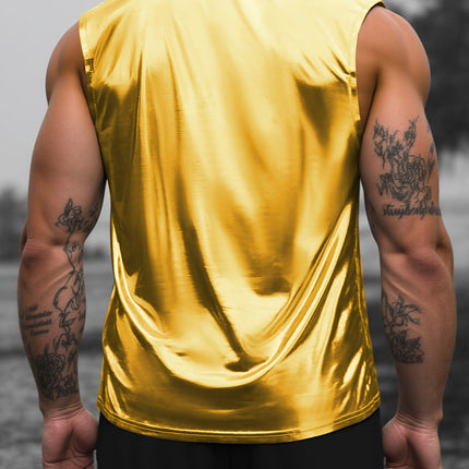UNICORN Mens Vest, Bright Faux Metal Fashion Trend Vest s