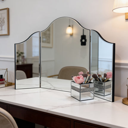 UNICORN Hollywood 3 Way Adjustable Trifold Mirror Silvery Glass Vanity/Dressing Room