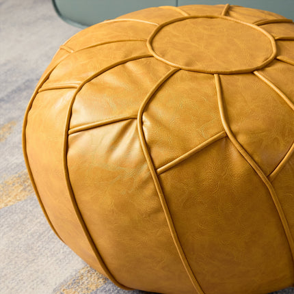 UNICORN Floor Cushion Stool with Old Clothes Storage Cover Faux Leather White Yellow