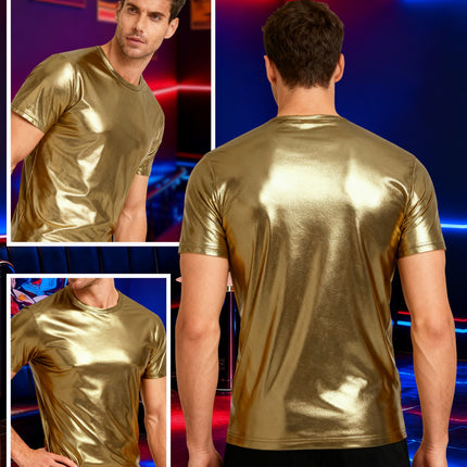 UNICORN Mens Shiny Casual Short-Sleeve T-Shirt Made Of 100% Polyester xxs xs s m l xl