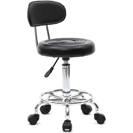UNICORN Office Stool Rolling, 360° Swivel, Height Adjustable, PVC Material Black White