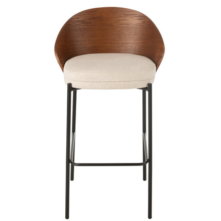 UNICORN Bar stool plywood/metal brown/beige 53.10x50.50x97.80 cm