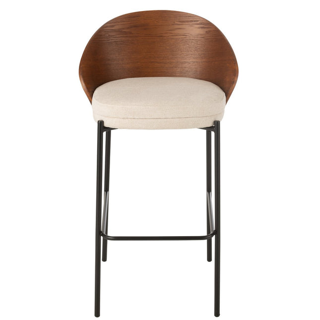 UNICORN Bar stool plywood/metal brown/beige 53.10x50.50x97.80 cm