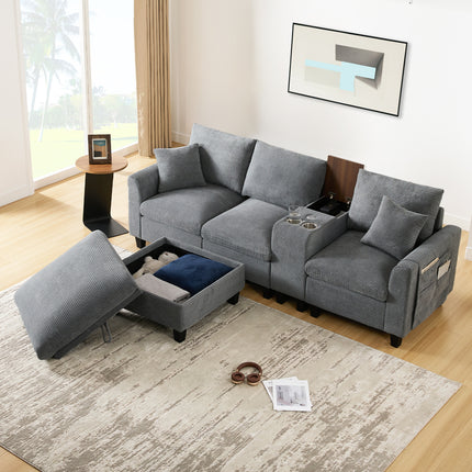 UNICORN Modern L-shaped sofa the first choice for small apartments Gray Beige