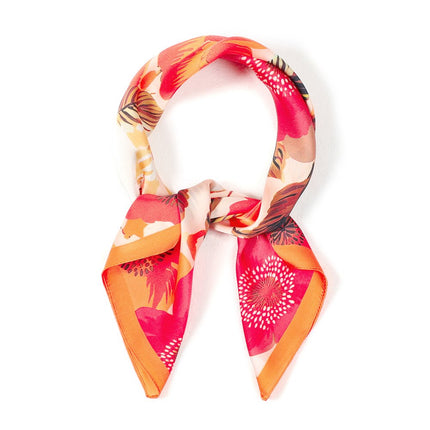 Sjaal met bloemen oranje