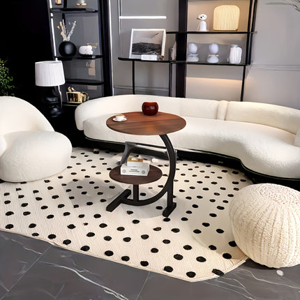 UNICORN Double-Layer Coffee Table, Sofa Side Coffee Table White Black Brown
