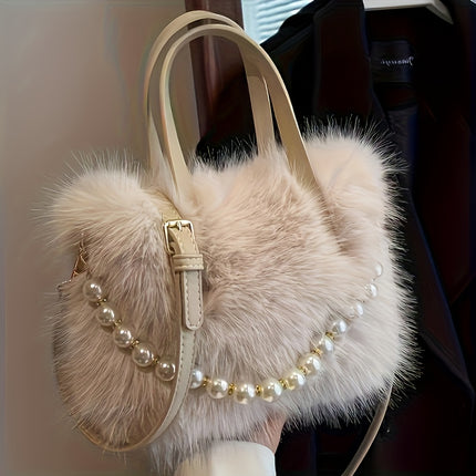 UNICORN Women'S Backpack Fashion Faux Fur Crossbody Bag Pink/White/Black