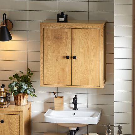 UNICORN Wall Cabinet, Bathroom Cabinet, Kitchen Cabinet, Dark Natural