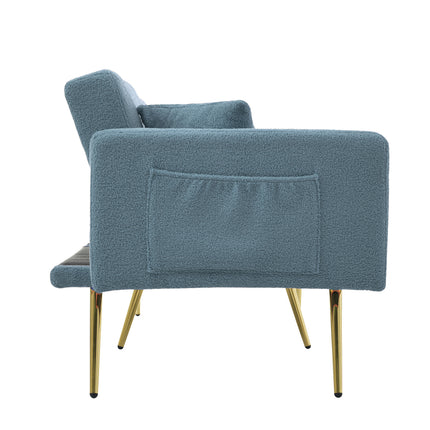 UNICORN Modern minimalist sofa bed size: 175*64*72 cm angle adjustable gold bed legs sofa with cushions side storage pockets