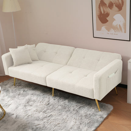 UNICORN Modern minimalist sofa bed size: 175*64*72 cm angle adjustable gold bed legs sofa with cushions side storage pockets