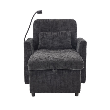 UNICORN Multifunctional Recliner Sofa, Lounge Chair with Phone Holder Black
