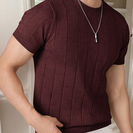 UNICORN Short-Sleeve Knitted Light Luxury T-Shirt White Brown s m l xl xxl