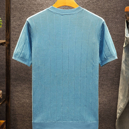 UNICORN Men Slim Fit Striped Textured Knit Crew Neck T-Shirt s m l xl