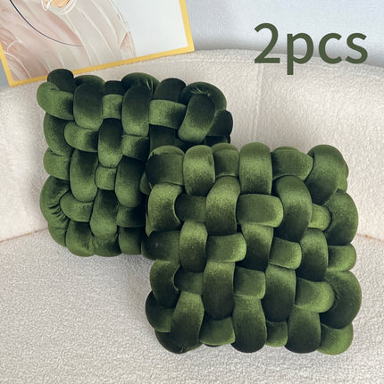 UNICORN 2pcs Set of Golden Velvet Hand-Knotted Square Decorative Pillows different colors