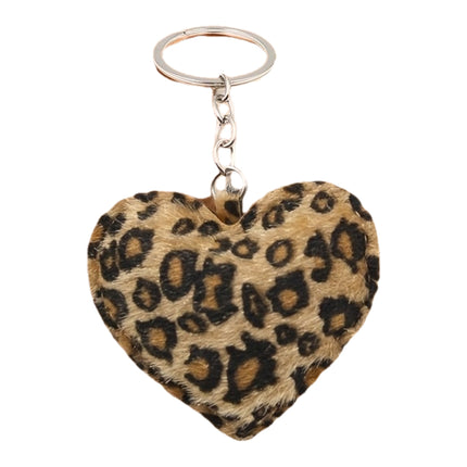 UNICORN Leopard Print Heart Keychain Leather Car Accessory & Bag Charm