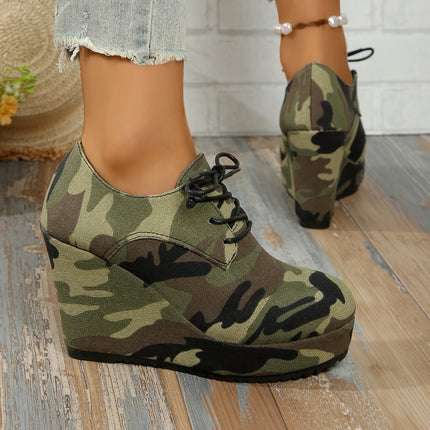 UNICORN Height-Increasing Platform Lace-Up New Simple Women's Flat Shoes