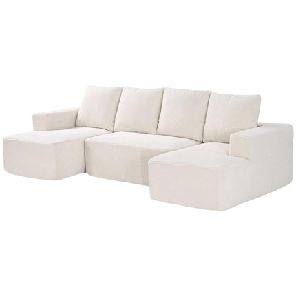 UNICORN Modular U-Shaped Corner Sofa Bed with High-Elastic Foam & High Density Beige