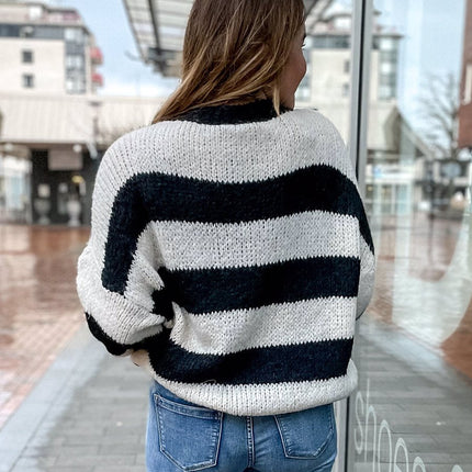 UNICORN Women's sweater striped black and white M XXL