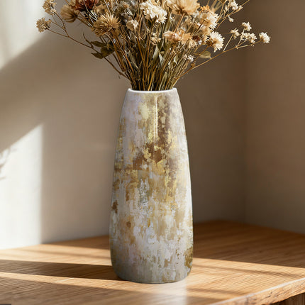 UNICORN Ceramic Vase for Home Decor Golden And White